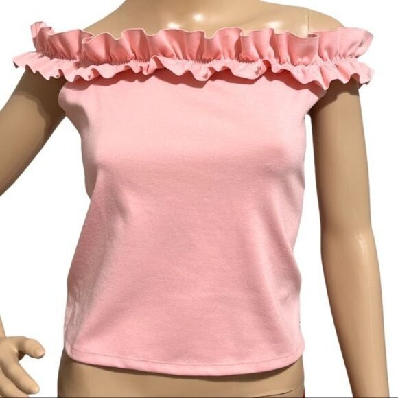 Guess Pink Off the Shoulders Top Size L - Picture 4 of 8